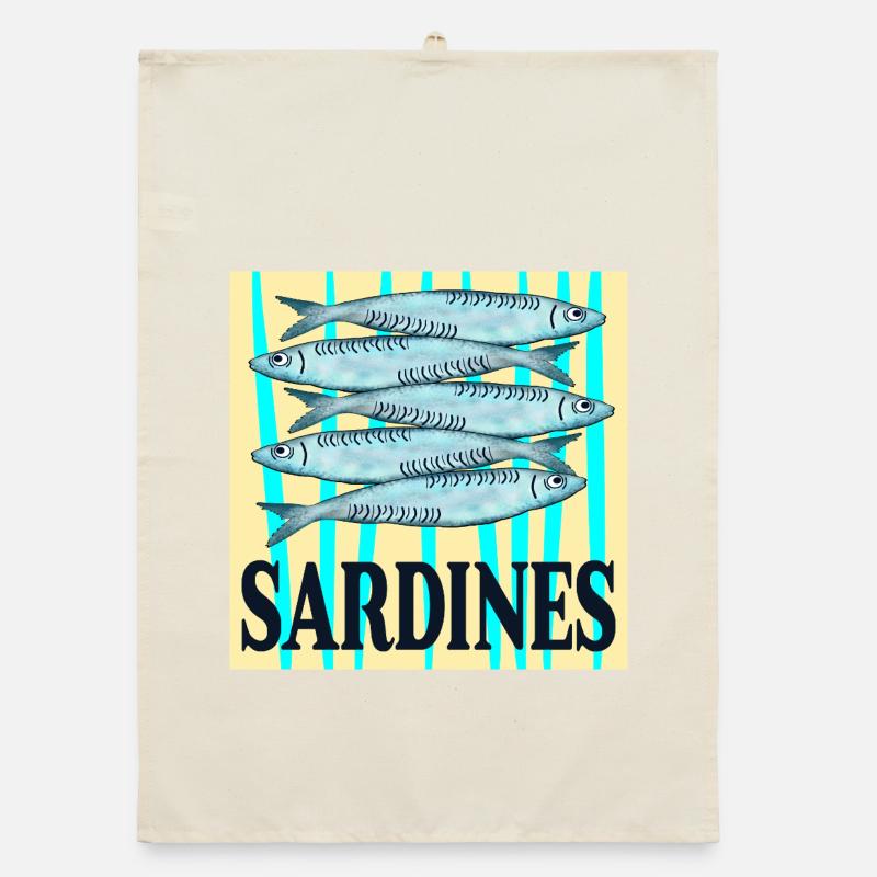 CANNED SARDINES FISH Organic dish towel