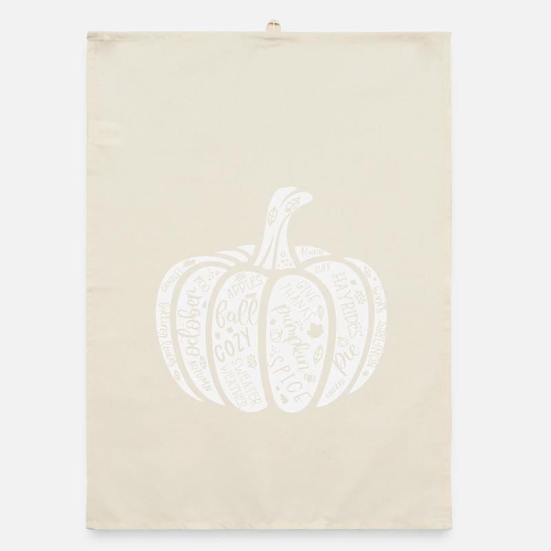 Pumpkin Autumn Quote Pattern Organic dish towel