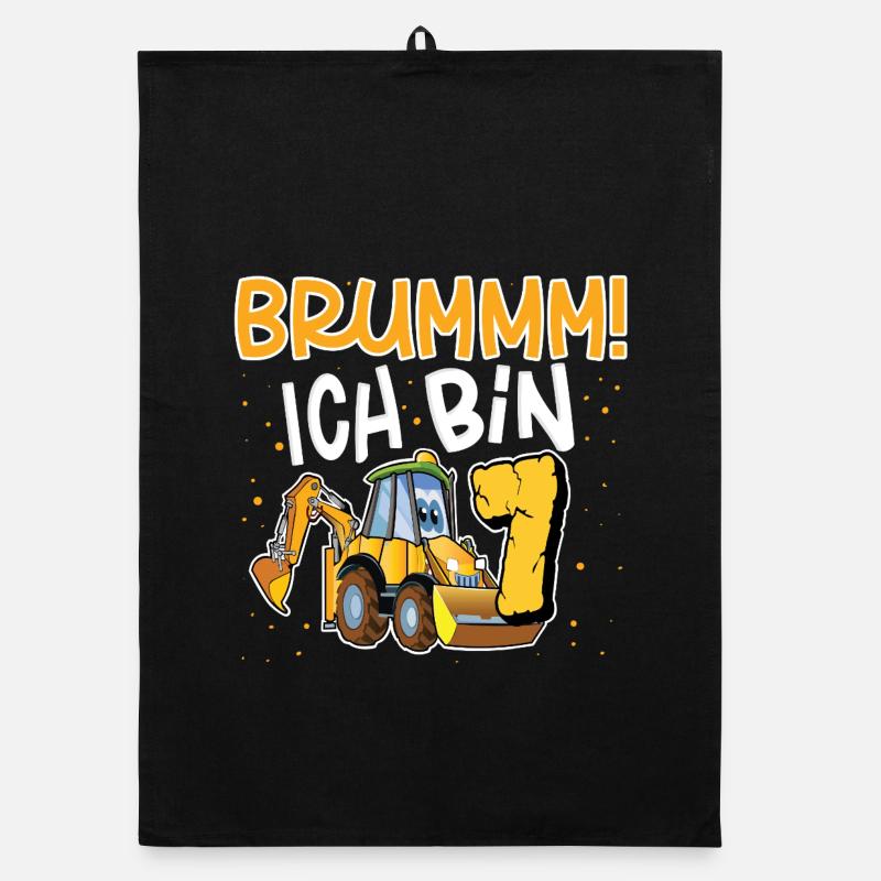 7. Geburtstag Bagger Organic Geschirrtuch