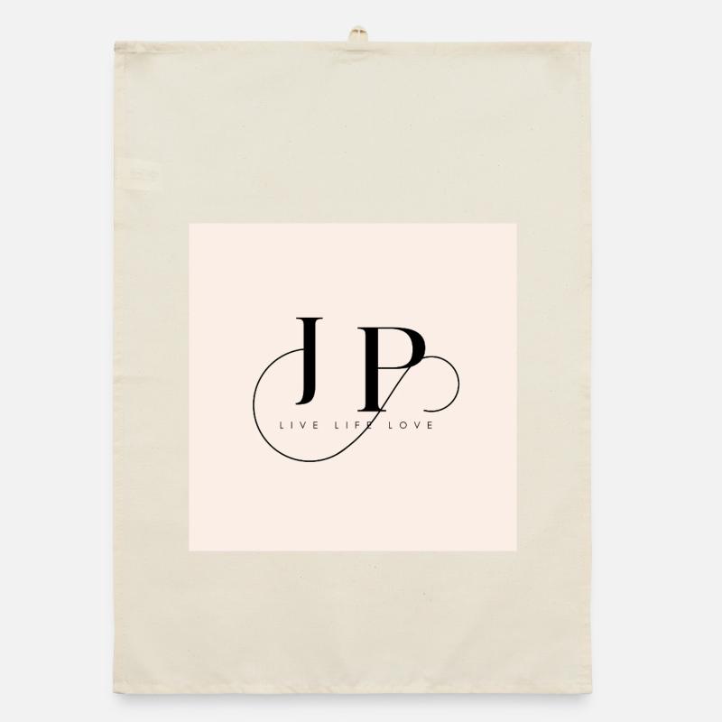 Monogramme élégant avec devise inspirante Torchon bio