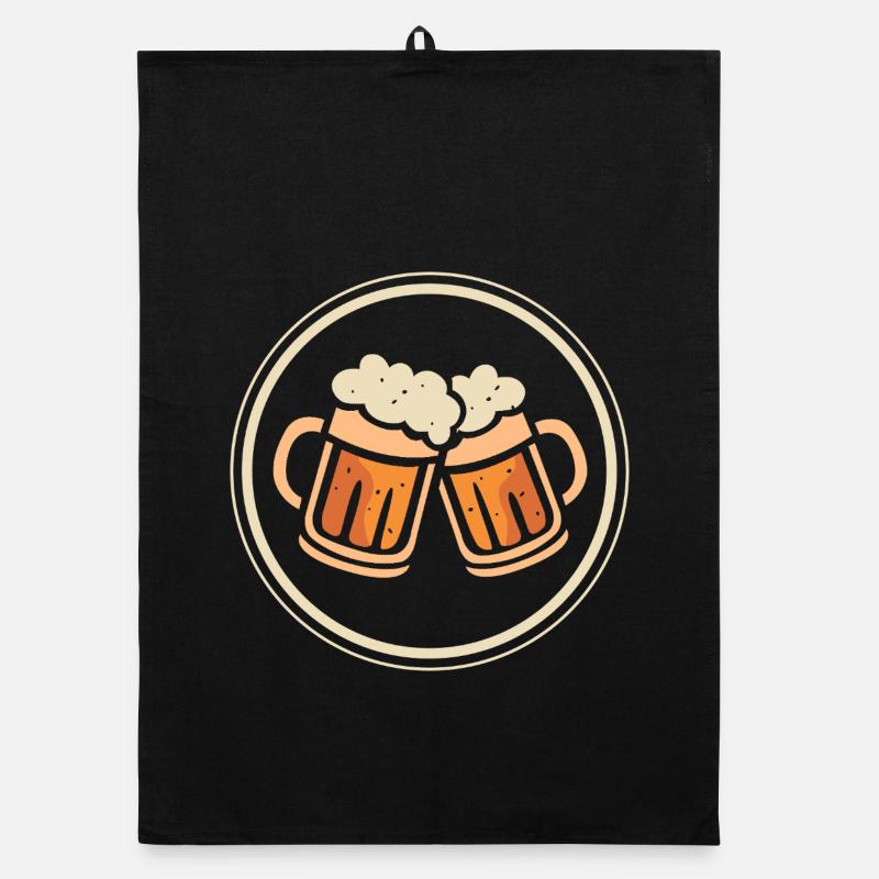 Prost Bierkrüge Emblem Cartoon Design Organic Geschirrtuch