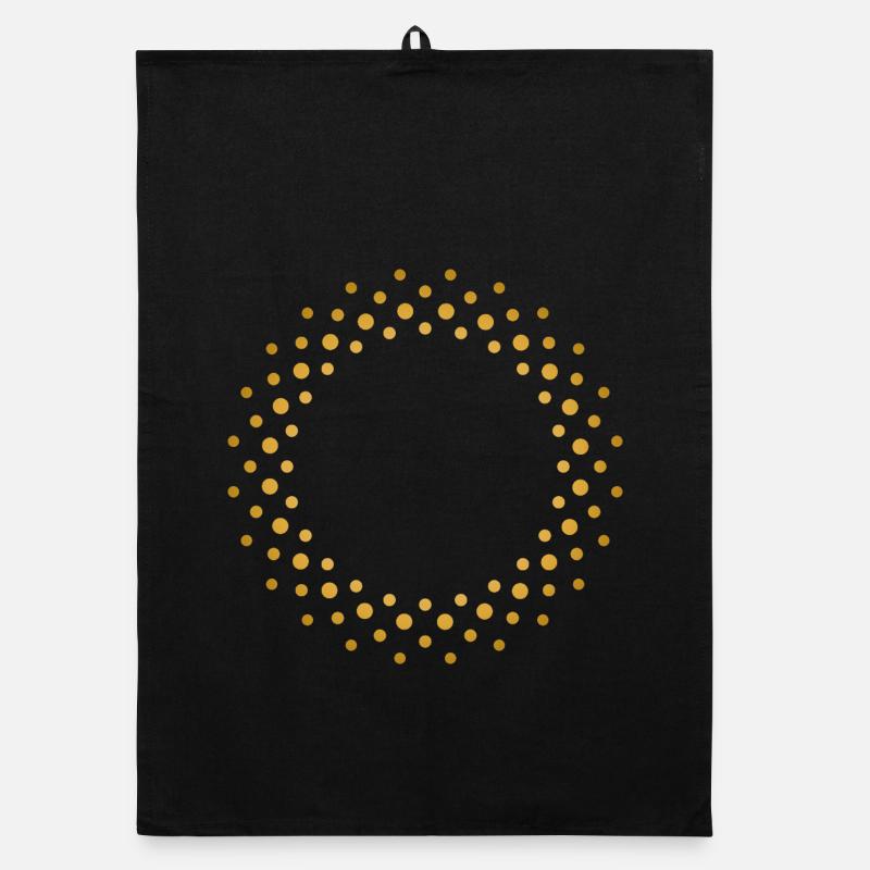 Ring-shaped, golden dot pattern Organic dish towel