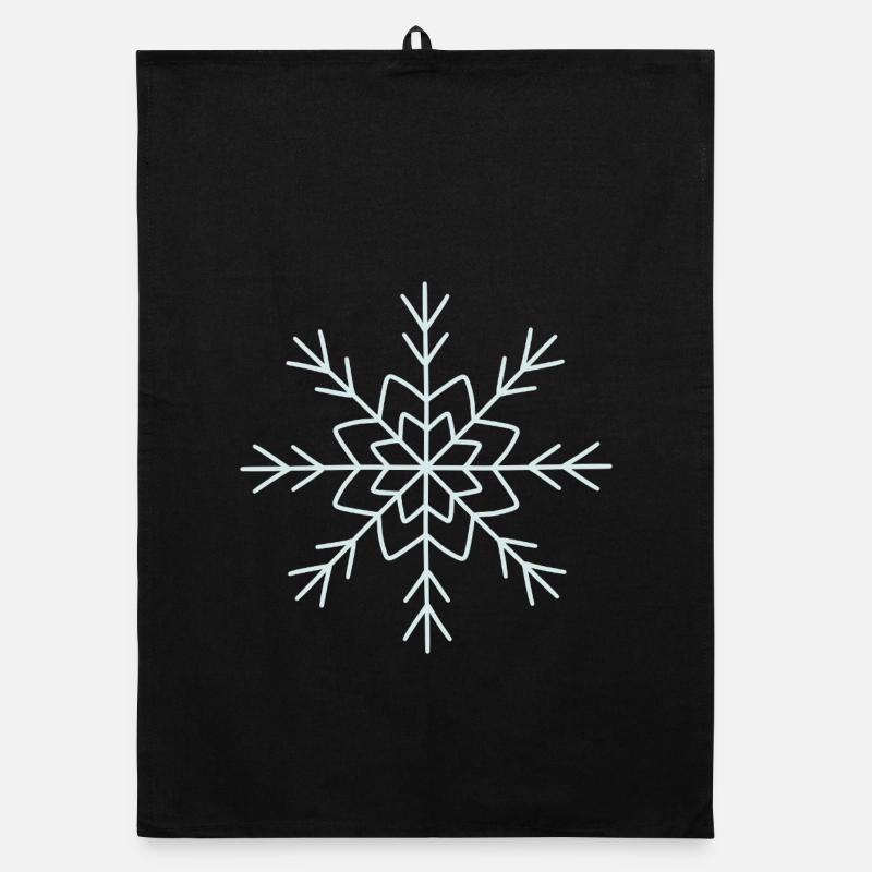 Kompliziertes Schneeflocken-Linien-Art-Design Organic Geschirrtuch