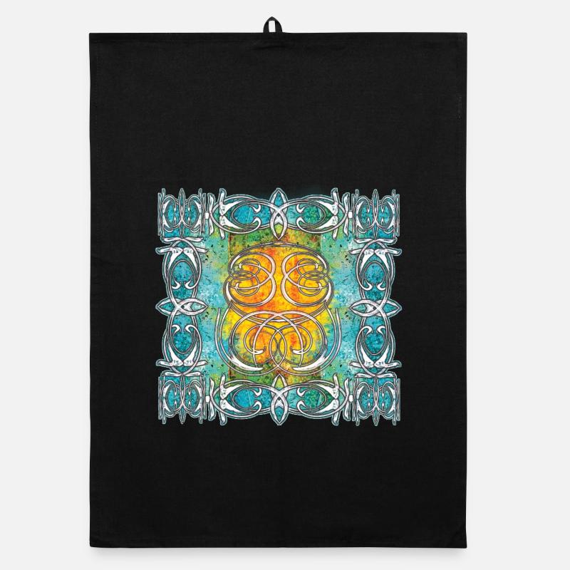 Keltisches Muster mit Sonnenmotiven Organic Geschirrtuch