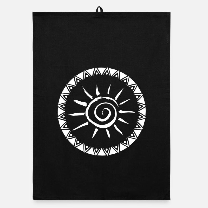Geometrisches Sunburst Mandala Design Organic Geschirrtuch