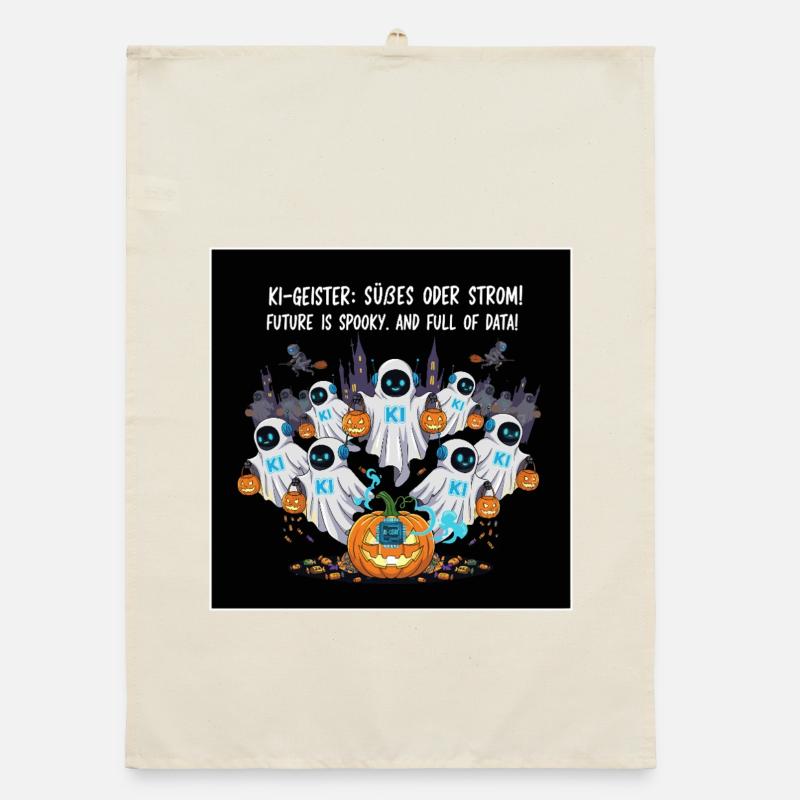 KI-Geister: Süßes oder Strom ! Organic Geschirrtuch