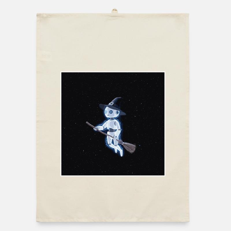 Robot witch in space Organic dish towel