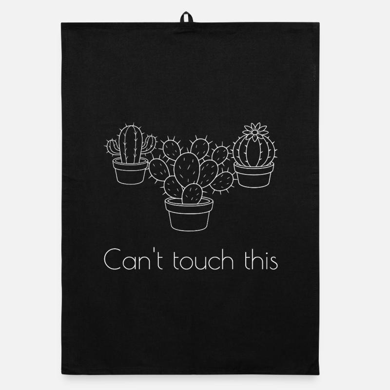 Fun Cactus Design - Organic dish towel - black