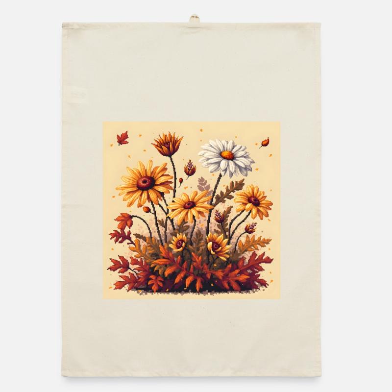 8 bits Floraison d’automne Torchon bio