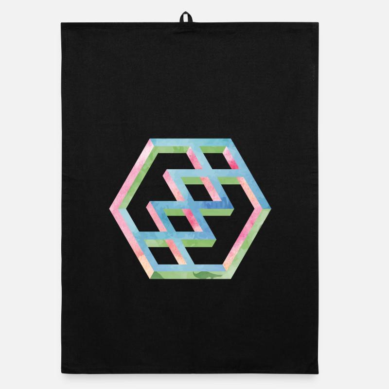 Abstraktes Bunte Hexagonmuster Organic Geschirrtuch