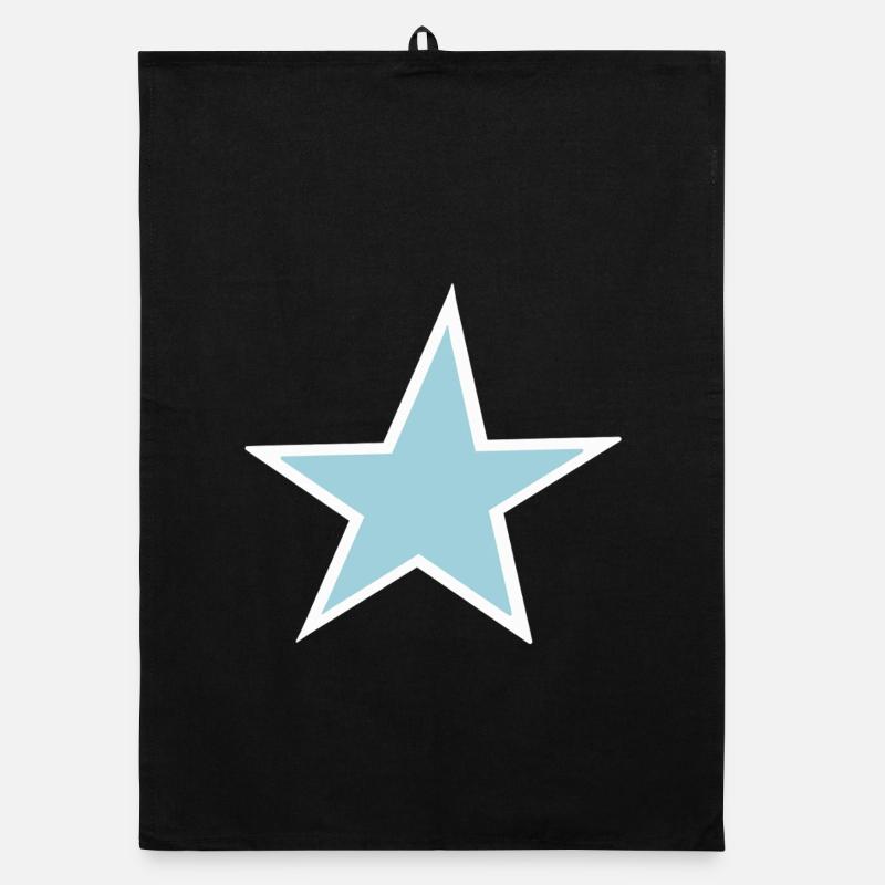 Bright Blue Star Art Organic dish towel