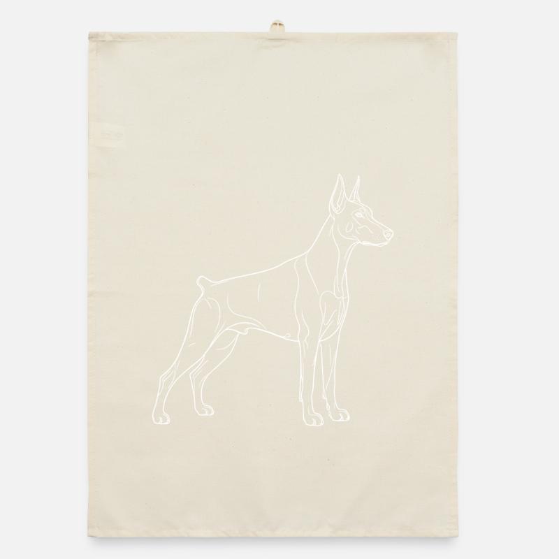 Graceful Doberman in side view Organic dish towel