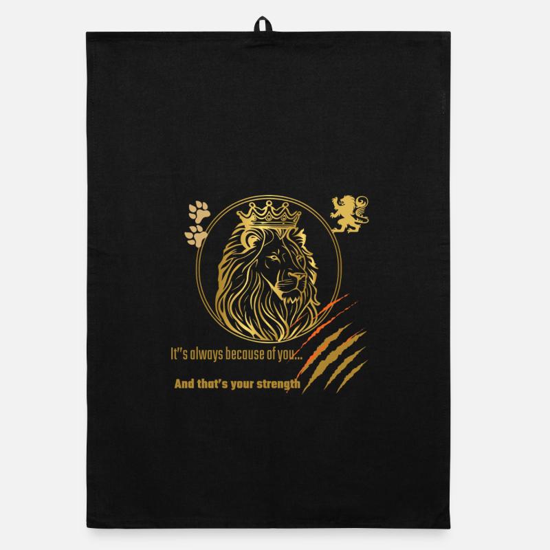 Lion Royalité et Force Impression Torchon bio