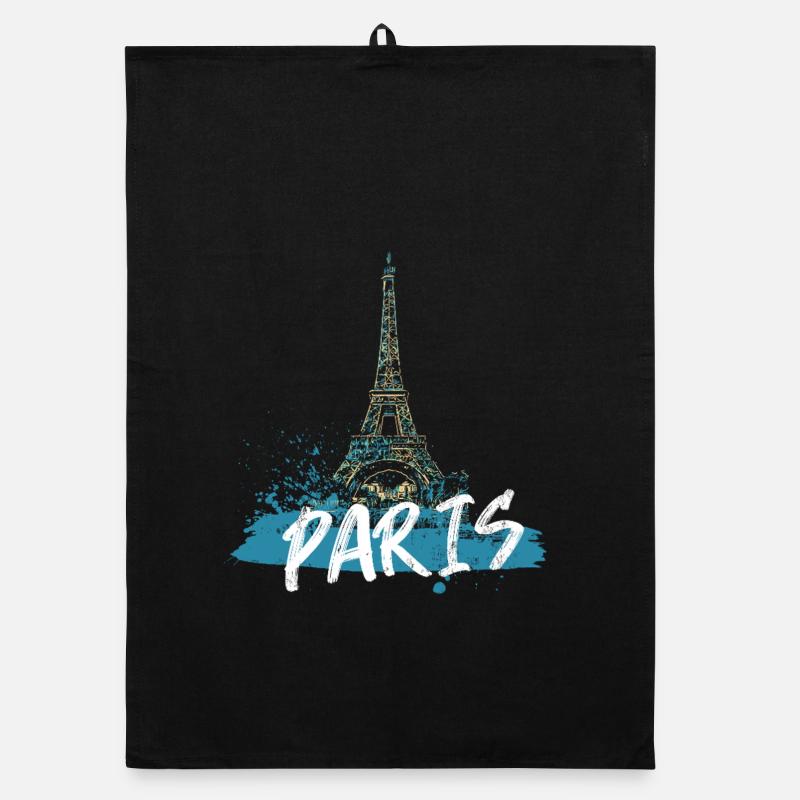 Pariser Eiffelturm mit Kalligraphie Organic Geschirrtuch