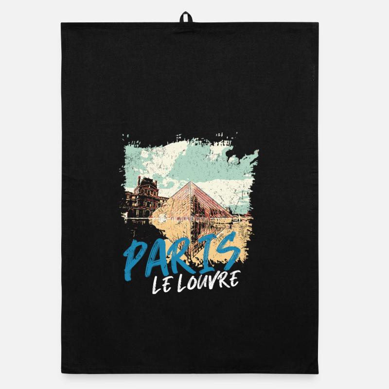 Die Pyramide des Louvre und die Denkmäler von Paris Organic Geschirrtuch