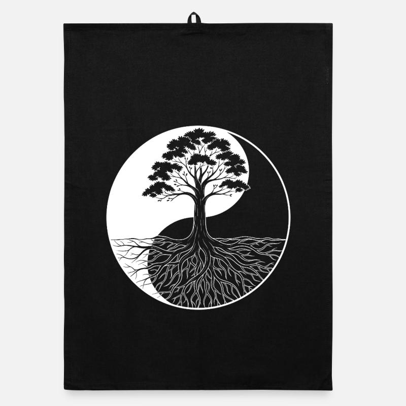 Conception de l’arbre de vie Yin et Yang Torchon bio