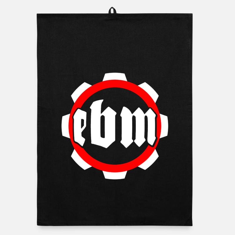 Conception d’engrenages d’inspiration industrielle - EBM - Torchon bio - noir