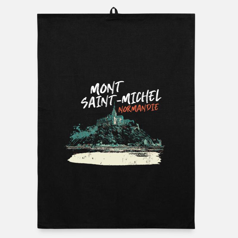 Stylized Mont Saint-Michel Organic dish towel
