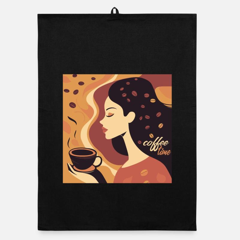 Coffee retro style vintage poster Organic dish towel