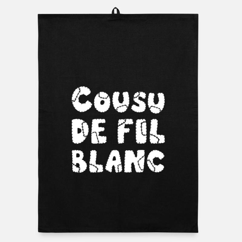 SEWN WITH WHITE THREAD! - Organic dish towel - black