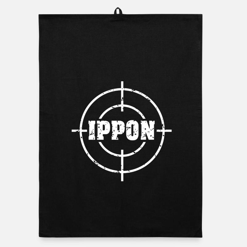 Target_judo_ippon_grunge_karsten_weiss - Organic Geschirrtuch - Schwarz