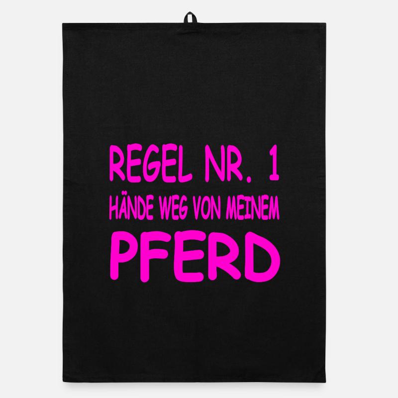 Pferde - Organic Geschirrtuch - Schwarz