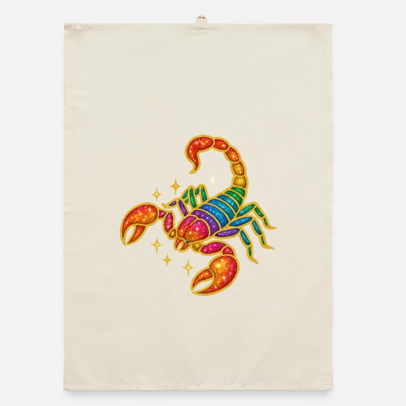 Rainbow Glitter Scorpio Organic dish towel