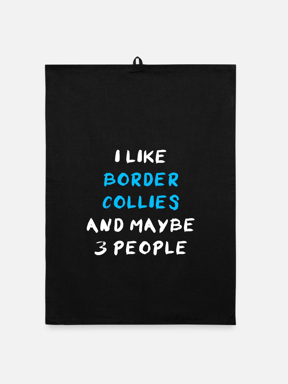 Border Collie - Organic Geschirrtuch - Schwarz - Vorne