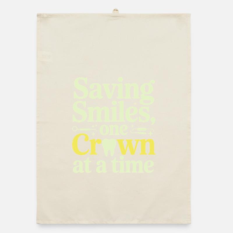 Rettung eines Lächelns mit einer Krone nach der anderen Dental Lab Tech Organic Geschirrtuch