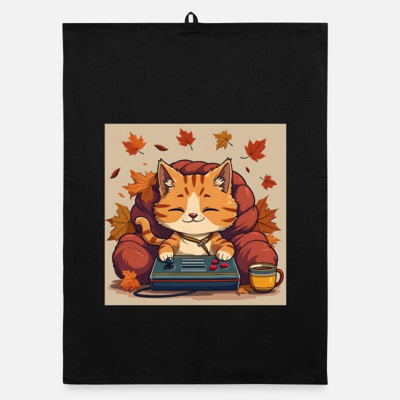 Gaming Cat - Organic Geschirrtuch - Schwarz