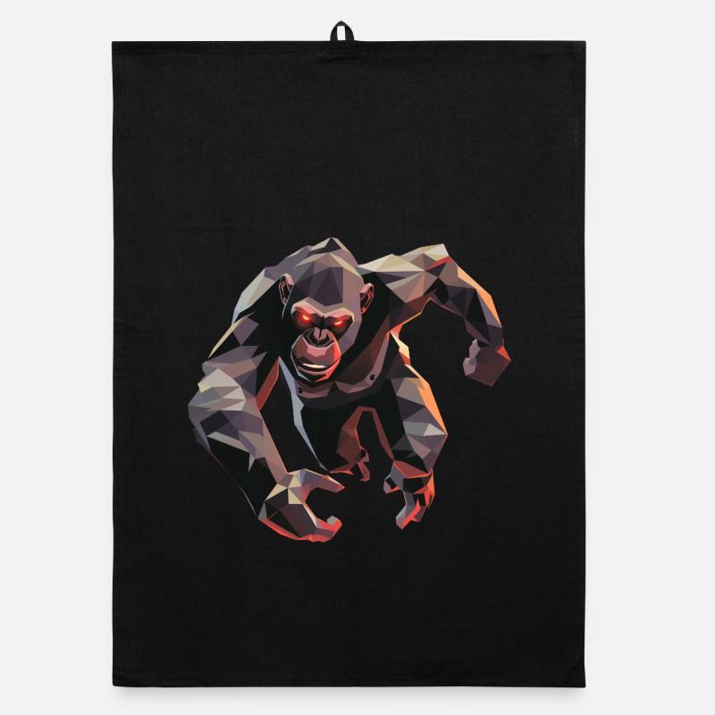 Gorilla in low poly style Organic dish towel