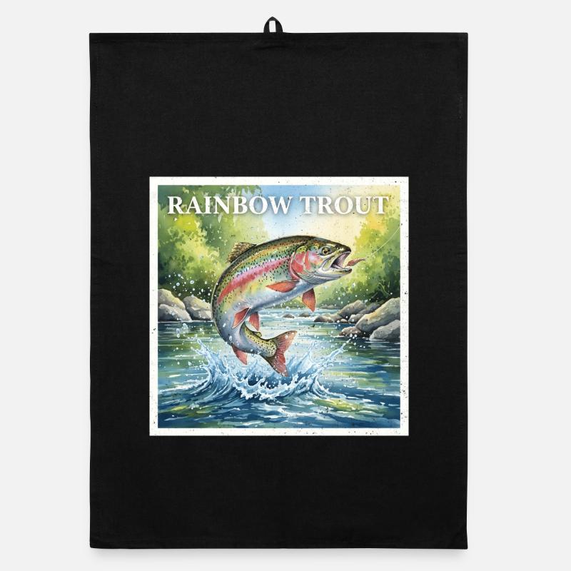 rainbow trout Organic dish towel