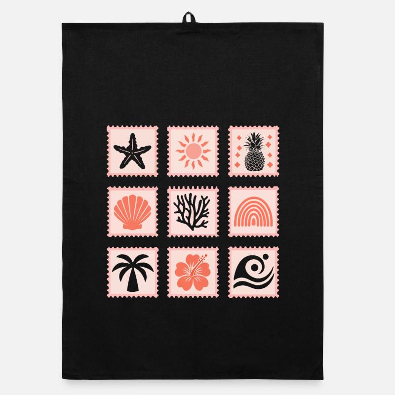 Collage de timbres nature Torchon bio