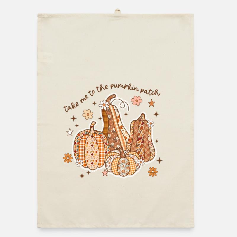 Patchwork de citrouilles Torchon bio