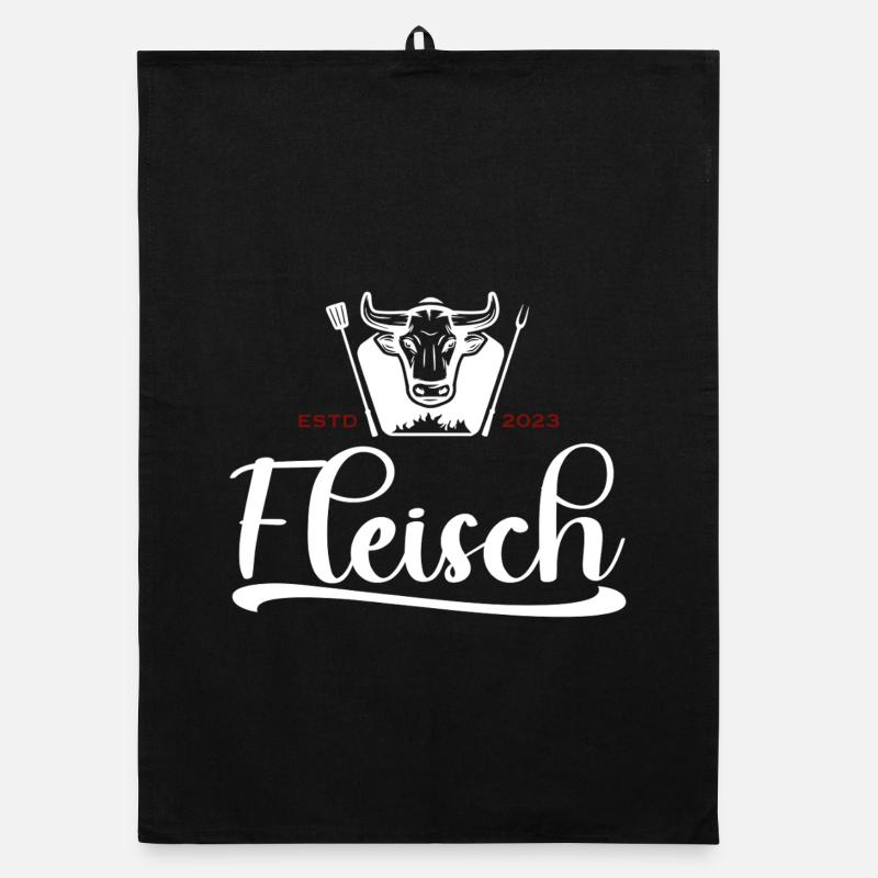 Fleisch Bullenkopf Grill Logo 2023 Organic Geschirrtuch