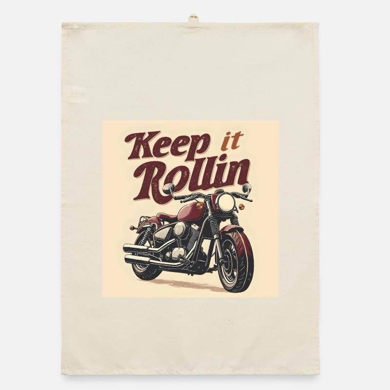 Keep it Rollin’ – Minimalist Typography Organic Geschirrtuch