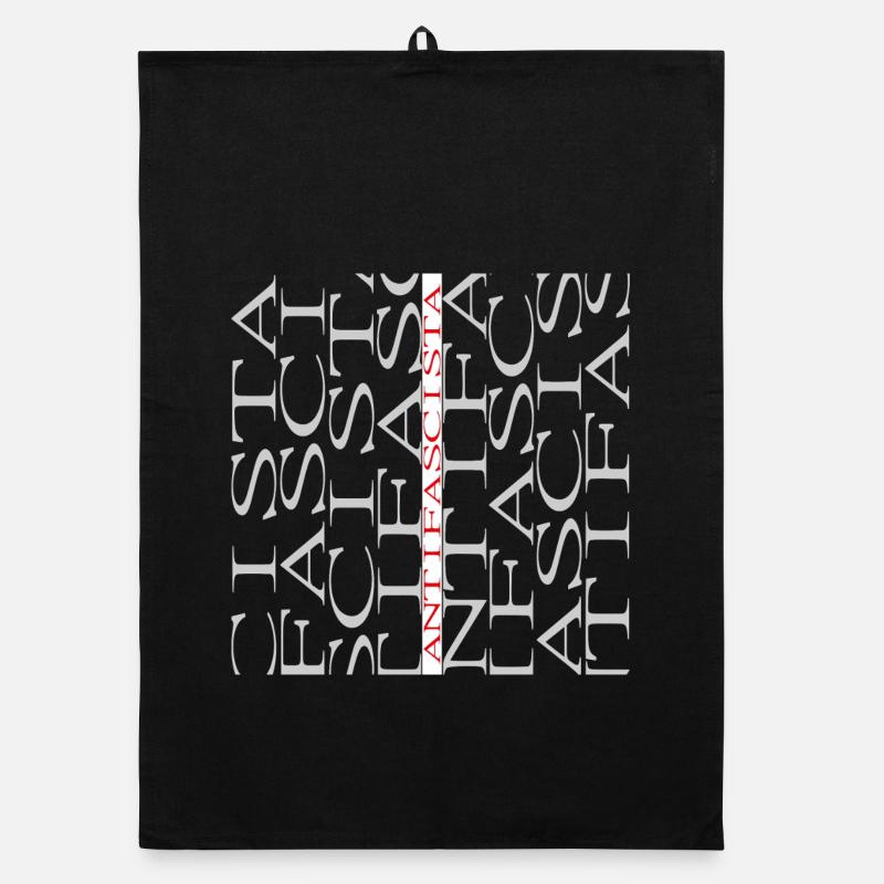 Typographie antifasciste Collage Antifascista - Torchon bio - noir