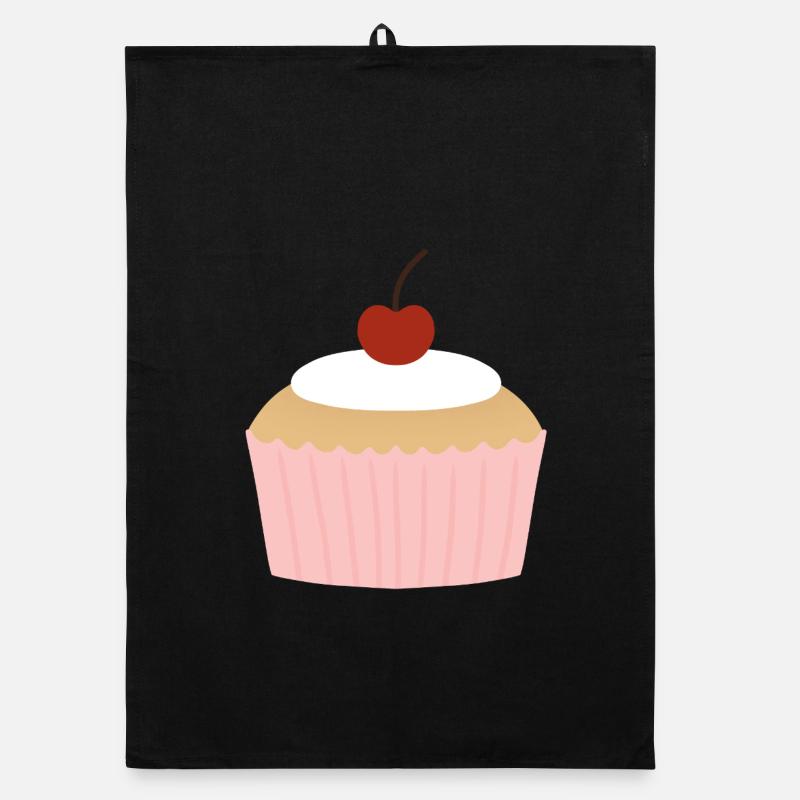 Pastel Cupcake with Cherry Organic dish towel