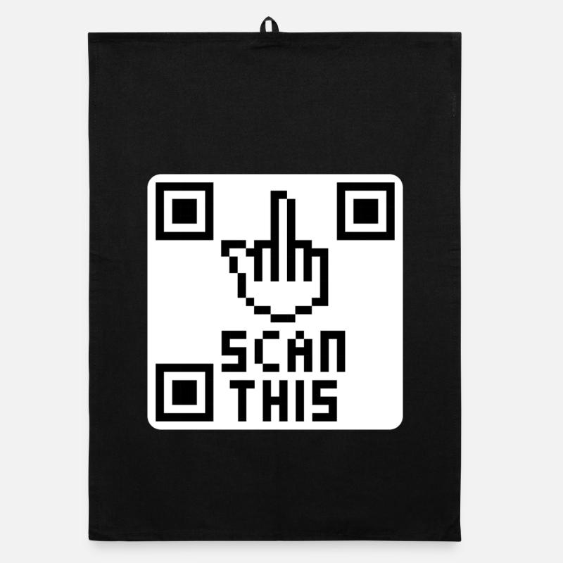 QRcode middle finger Organic dish towel
