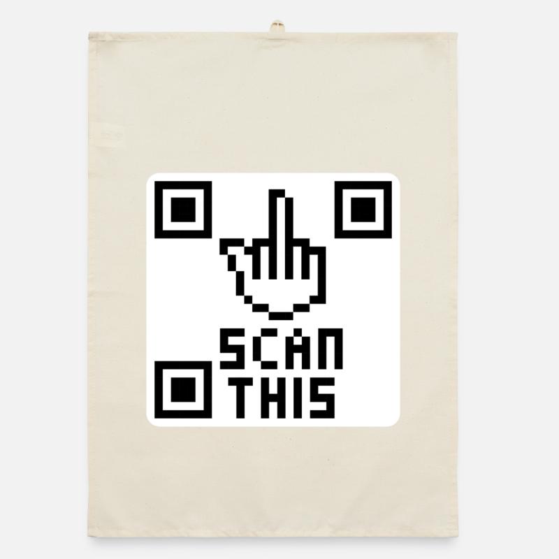 QRcode middle finger Organic dish towel