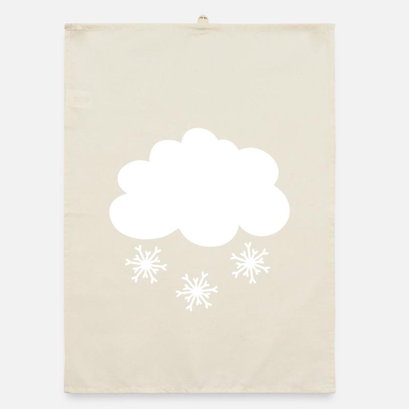 Snow Cloud with Snowflakes Organic dish towel
