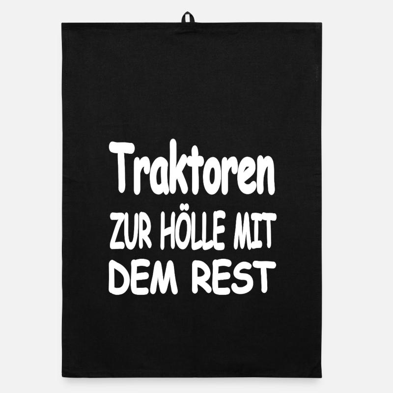 Traktor - Organic Geschirrtuch - Schwarz