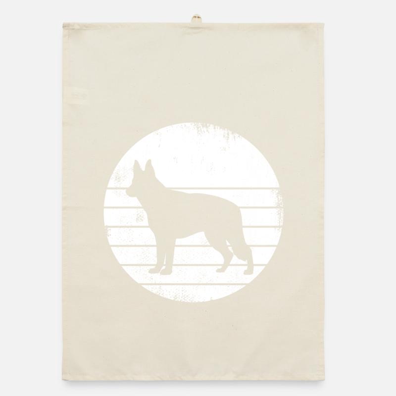 German Shepherd Drawing Organic dish towel