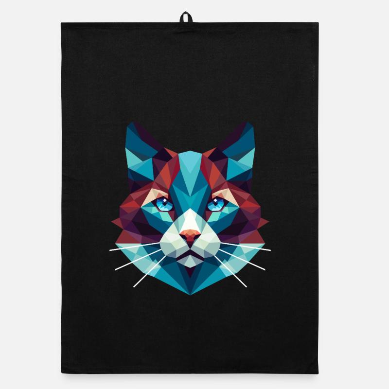 Cat Lowpoly Organic Geschirrtuch