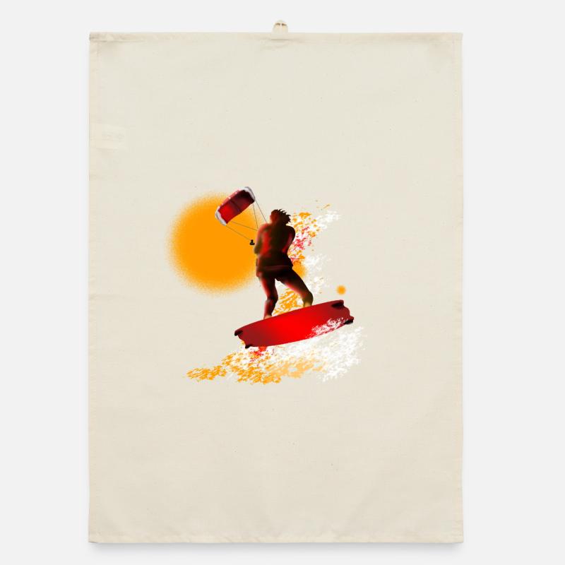Kite Surfer Farbexplosion Print Organic Geschirrtuch