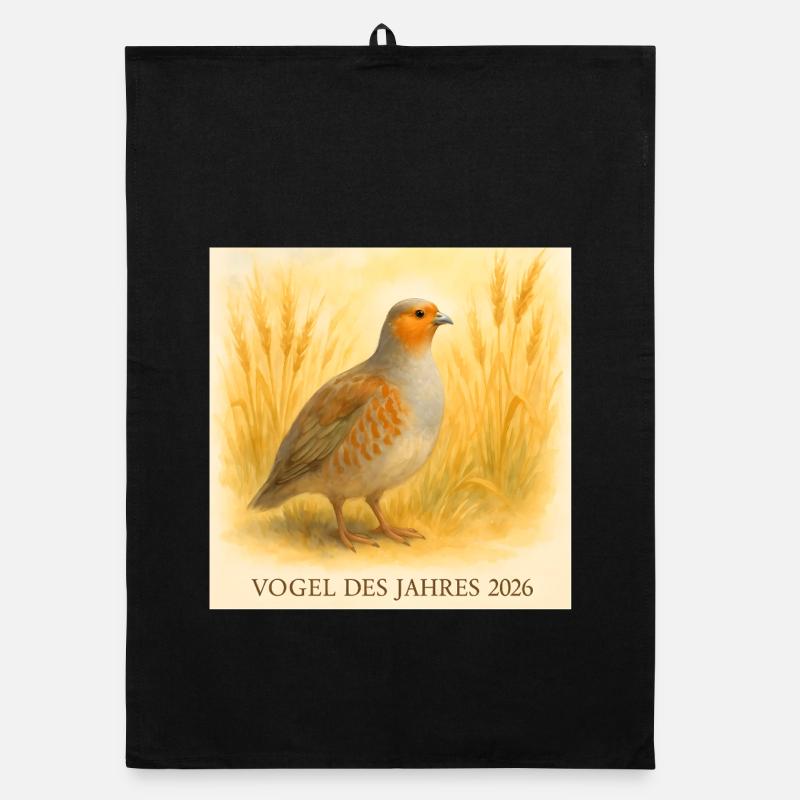 Affiche Nature Perdrix – Oiseau de l’année 2026 Torchon bio