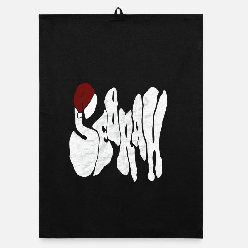 Savage "SEBRAH" Graffiti Font Marble Organic dish towel