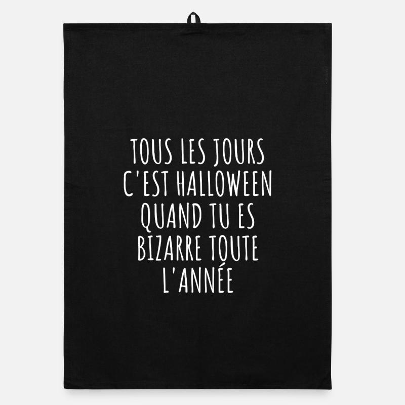 Halloween Gothic - Randzitat Frankreich Organic Geschirrtuch