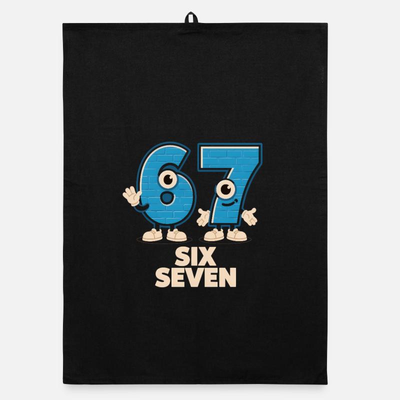6 7 Six Seven Memes – Aura Points Kids Gaming Organic dish towel