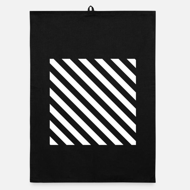 Diagonal Stripe Mono Pattern Organic dish towel
